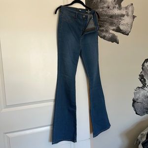 Fashion Nova Deep in my Soul Flare Jeans - Medium Blue Wash - Size 11